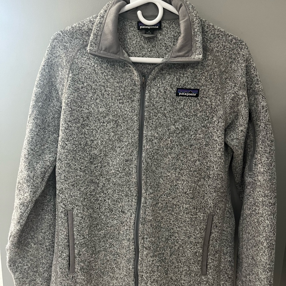 Patagonia Heather Gray Full-Zip Fleece Jacket